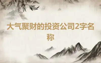 大气聚财的投资公司2字名称