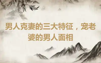 男人克妻的三大特征，宠老婆的男人面相