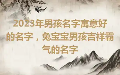 2023年男孩名字寓意好的名字，兔宝宝男孩吉祥霸气的名字