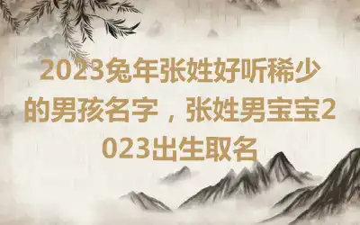 2023兔年张姓好听稀少的男孩名字，张姓男宝宝2023出生取名