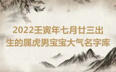 2022壬寅年七月廿三出生的属虎男宝宝大气名字库