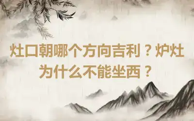 灶口朝哪个方向吉利？炉灶为什么不能坐西？