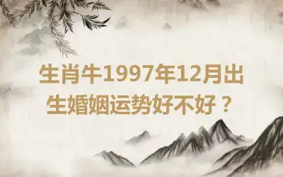 生肖牛1997年12月出生婚姻运势好不好？