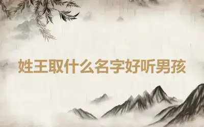 姓王取什么名字好听男孩