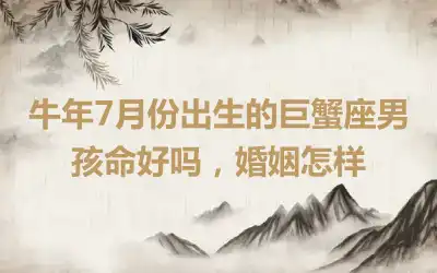 牛年7月份出生的巨蟹座男孩命好吗，婚姻怎样