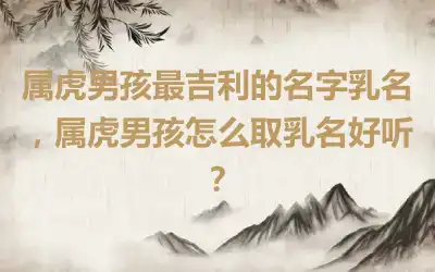 属虎男孩最吉利的名字乳名，属虎男孩怎么取乳名好听？