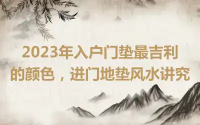 2023年入户门垫最吉利的颜色，进门地垫风水讲究