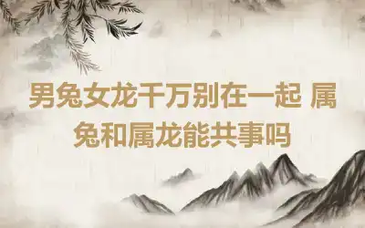 男兔女龙千万别在一起 属兔和属龙能共事吗