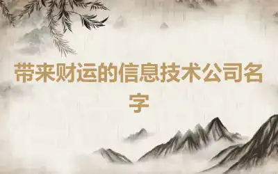 带来财运的信息技术公司名字