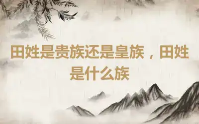 田姓是贵族还是皇族，田姓是什么族