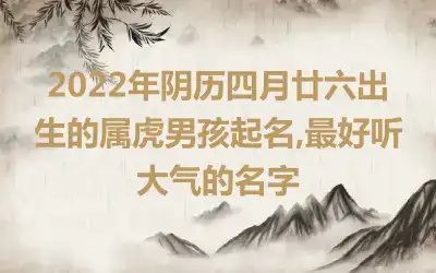 2022年阴历四月廿六出生的属虎男孩起名,最好听大气的名字