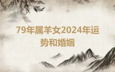 79年属羊女2024年运势和婚姻