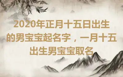 2020年正月十五日出生的男宝宝起名字,一月十五出生男宝宝取名