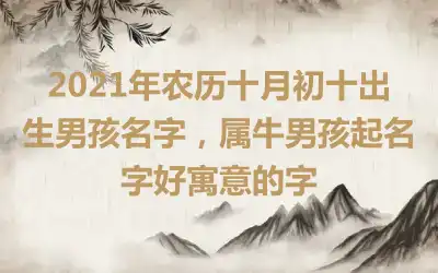 2021年农历十月初十出生男孩名字，属牛男孩起名字好寓意的字