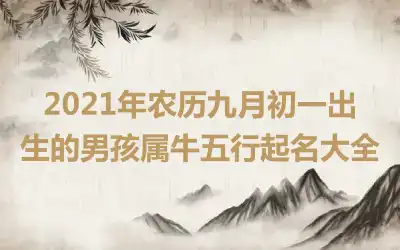 2021年农历九月初一出生的男孩属牛五行起名大全
