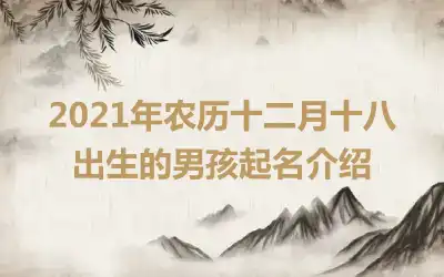2021年农历十二月十八出生的男孩起名介绍