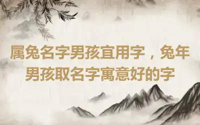 属兔名字男孩宜用字，兔年男孩取名字寓意好的字