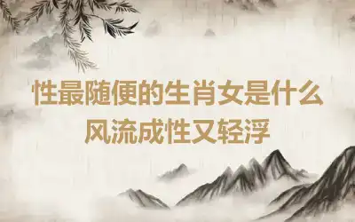 性最随便的生肖女是什么 风流成性又轻浮