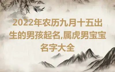 2022年农历九月十五出生的男孩起名,属虎男宝宝名字大全