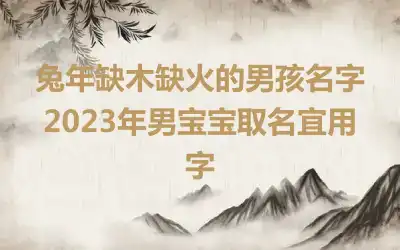 兔年缺木缺火的男孩名字 2023年男宝宝取名宜用字