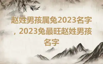 赵姓男孩属兔2023名字，2023兔最旺赵姓男孩名字