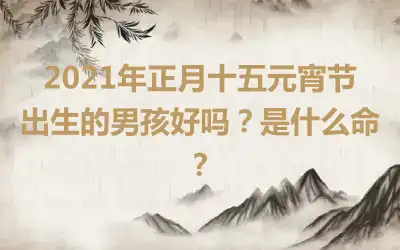2021年正月十五元宵节出生的男孩好吗？是什么命？