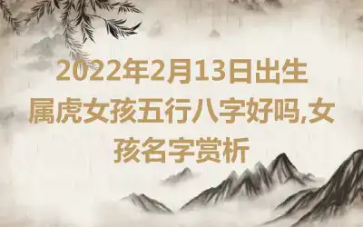 2022年2月13日出生属虎女孩五行八字好吗,女孩名字赏析