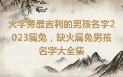 火字旁最吉利的男孩名字2023属兔，缺火属兔男孩名字大全集