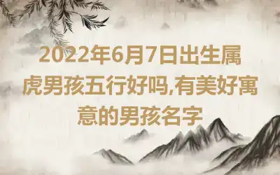 2022年6月7日出生属虎男孩五行好吗,有美好寓意的男孩名字