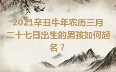 2021辛丑牛年农历三月二十七日出生的男孩如何起名？