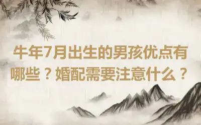 牛年7月出生的男孩优点有哪些？婚配需要注意什么？