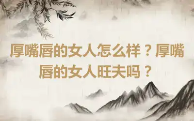 厚嘴唇的女人怎么样？厚嘴唇的女人旺夫吗？