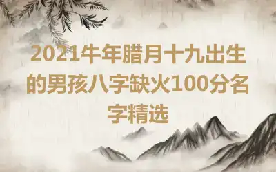 2021牛年腊月十九出生的男孩八字缺火100分名字精选