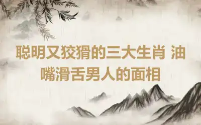 聪明又狡猾的三大生肖 油嘴滑舌男人的面相