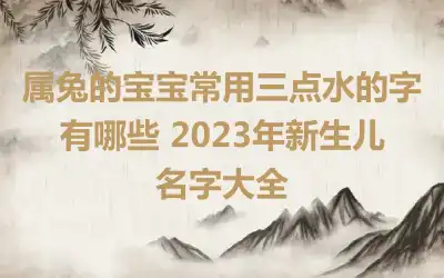 属兔的宝宝常用三点水的字有哪些 2023年新生儿名字大全