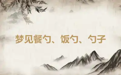 梦见餐勺、饭勺、勺子