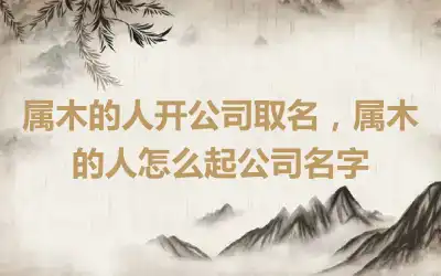 属木的人开公司取名，属木的人怎么起公司名字