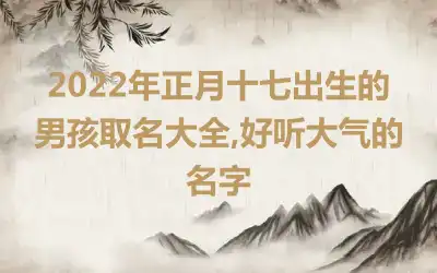 2022年正月十七出生的男孩取名大全,好听大气的名字