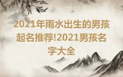 2021年雨水出生的男孩起名推荐!2021男孩名字大全