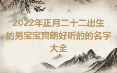 2022年正月二十二出生的男宝宝爽朗好听的的名字大全