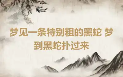 梦见一条特别粗的黑蛇 梦到黑蛇扑过来