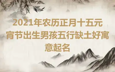 2021年农历正月十五元宵节出生男孩五行缺土好寓意起名