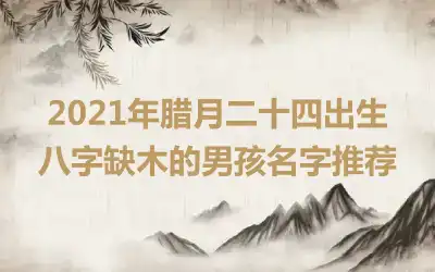 2021年腊月二十四出生八字缺木的男孩名字推荐