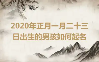 2020年正月一月二十三日出生的男孩如何起名