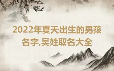 2022年夏天出生的男孩名字,吴姓取名大全