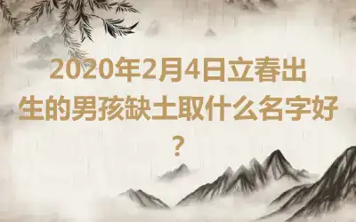 2020年2月4日立春出生的男孩缺土取什么名字好?