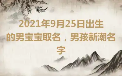2021年9月25日出生的男宝宝取名，男孩新潮名字