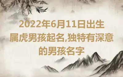 2022年6月11日出生属虎男孩起名,独特有深意的男孩名字