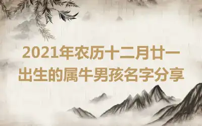 2021年农历十二月廿一出生的属牛男孩名字分享