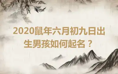2020鼠年六月初九日出生男孩如何起名?